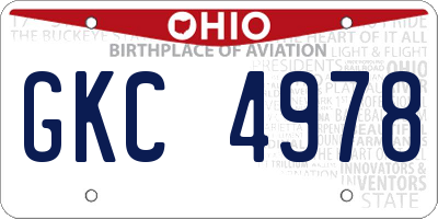 OH license plate GKC4978