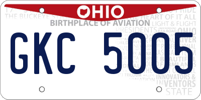 OH license plate GKC5005