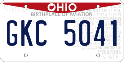 OH license plate GKC5041