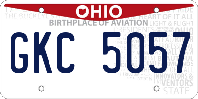 OH license plate GKC5057