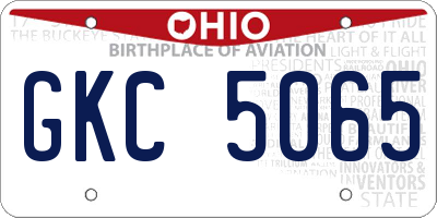 OH license plate GKC5065