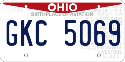 OH license plate GKC5069