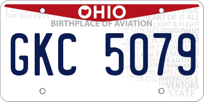OH license plate GKC5079