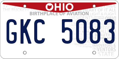 OH license plate GKC5083