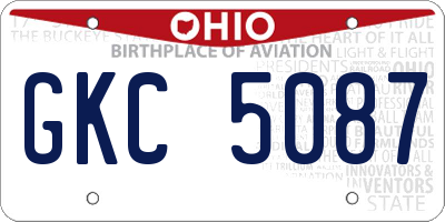 OH license plate GKC5087