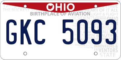 OH license plate GKC5093