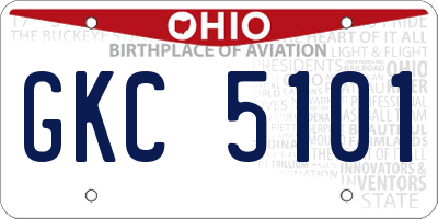 OH license plate GKC5101