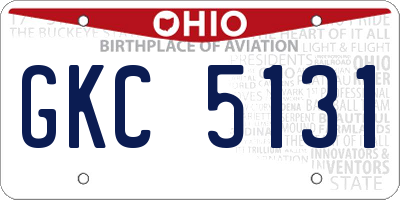 OH license plate GKC5131