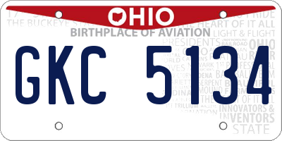 OH license plate GKC5134