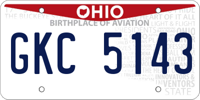 OH license plate GKC5143