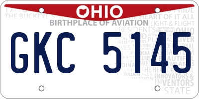 OH license plate GKC5145