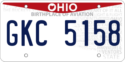 OH license plate GKC5158
