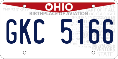 OH license plate GKC5166