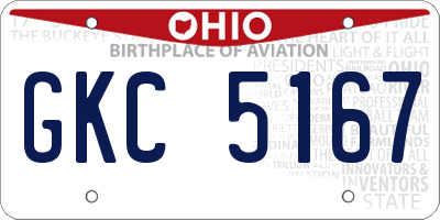 OH license plate GKC5167