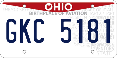 OH license plate GKC5181