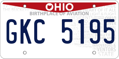 OH license plate GKC5195