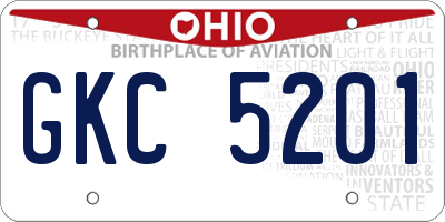 OH license plate GKC5201