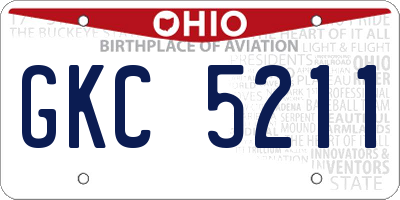 OH license plate GKC5211