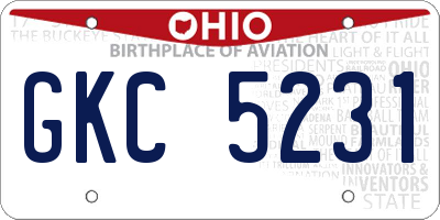 OH license plate GKC5231