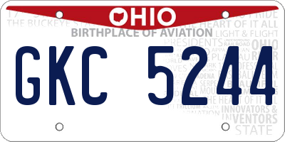 OH license plate GKC5244