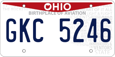 OH license plate GKC5246