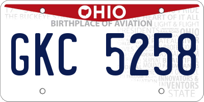 OH license plate GKC5258
