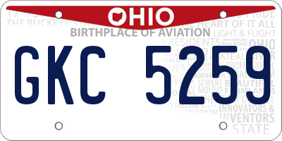 OH license plate GKC5259