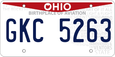 OH license plate GKC5263