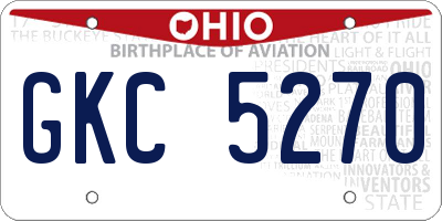 OH license plate GKC5270