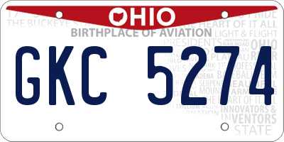 OH license plate GKC5274