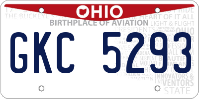 OH license plate GKC5293