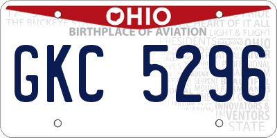 OH license plate GKC5296