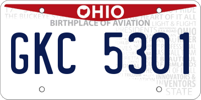 OH license plate GKC5301