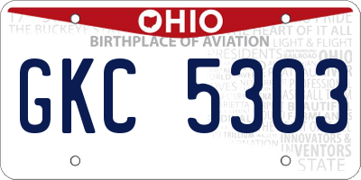 OH license plate GKC5303