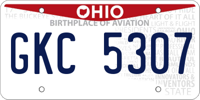 OH license plate GKC5307