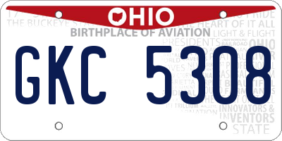 OH license plate GKC5308