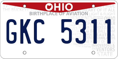 OH license plate GKC5311