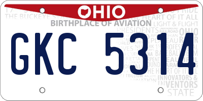 OH license plate GKC5314