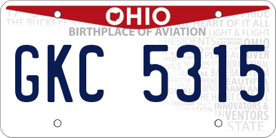 OH license plate GKC5315