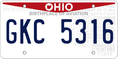 OH license plate GKC5316