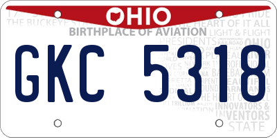 OH license plate GKC5318