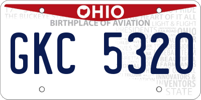 OH license plate GKC5320