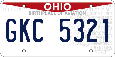 OH license plate GKC5321