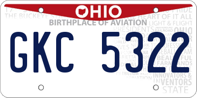 OH license plate GKC5322