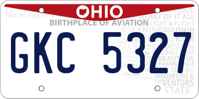 OH license plate GKC5327