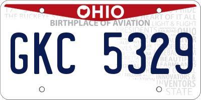 OH license plate GKC5329