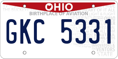 OH license plate GKC5331