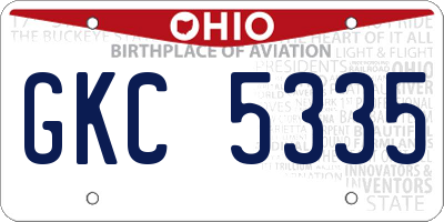 OH license plate GKC5335