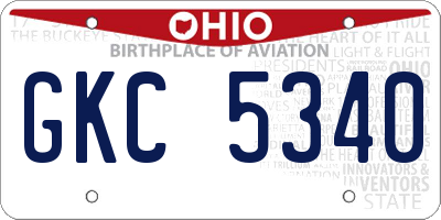 OH license plate GKC5340