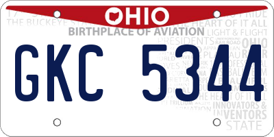 OH license plate GKC5344